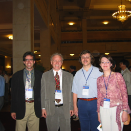 ICM Beijing opening ceremony in the Great Hall of the People, Summer 2002. With Eitan Tadmor, Alexander Kurganov, and Alina Chertock